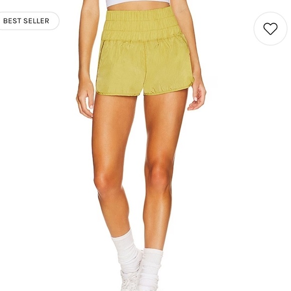 Free People Movement- NWT Yellow “The Way Home” Workout Active Shorts - Picture 2 of 6